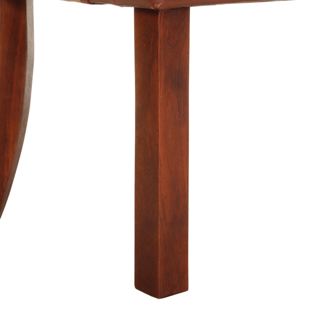 Cadeiras de jantar 4 pcs couro de cabra genuíno castanho