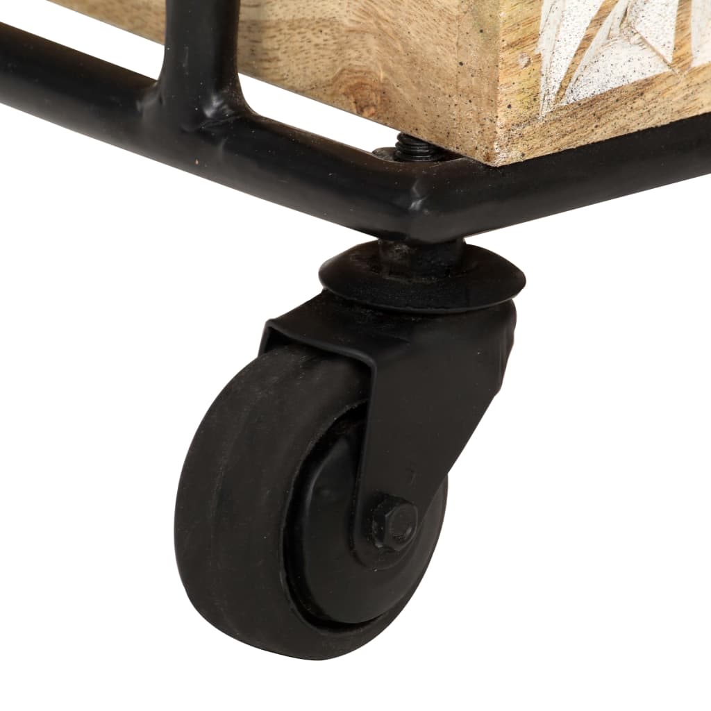 Carrinho de cozinha 3 prateleiras 46x30x76 cm mangueira maciça