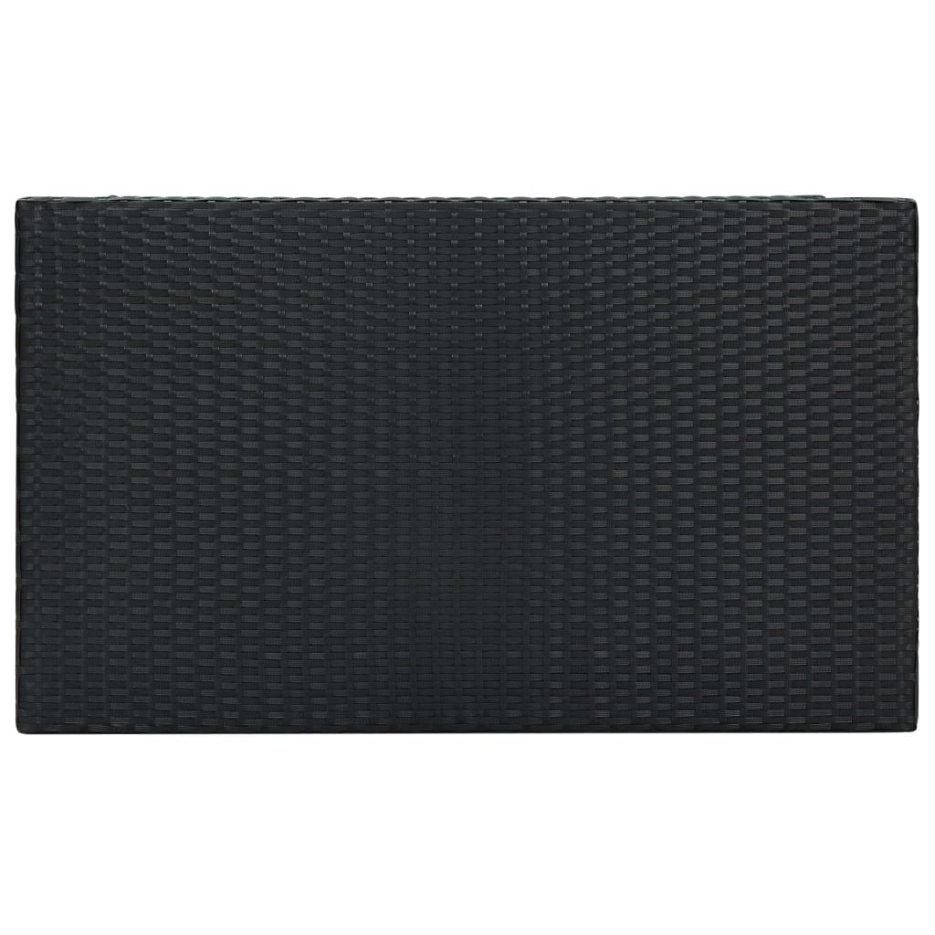 Mesa de bar para jardim 100x60,5x110,5 cm vime PE preto