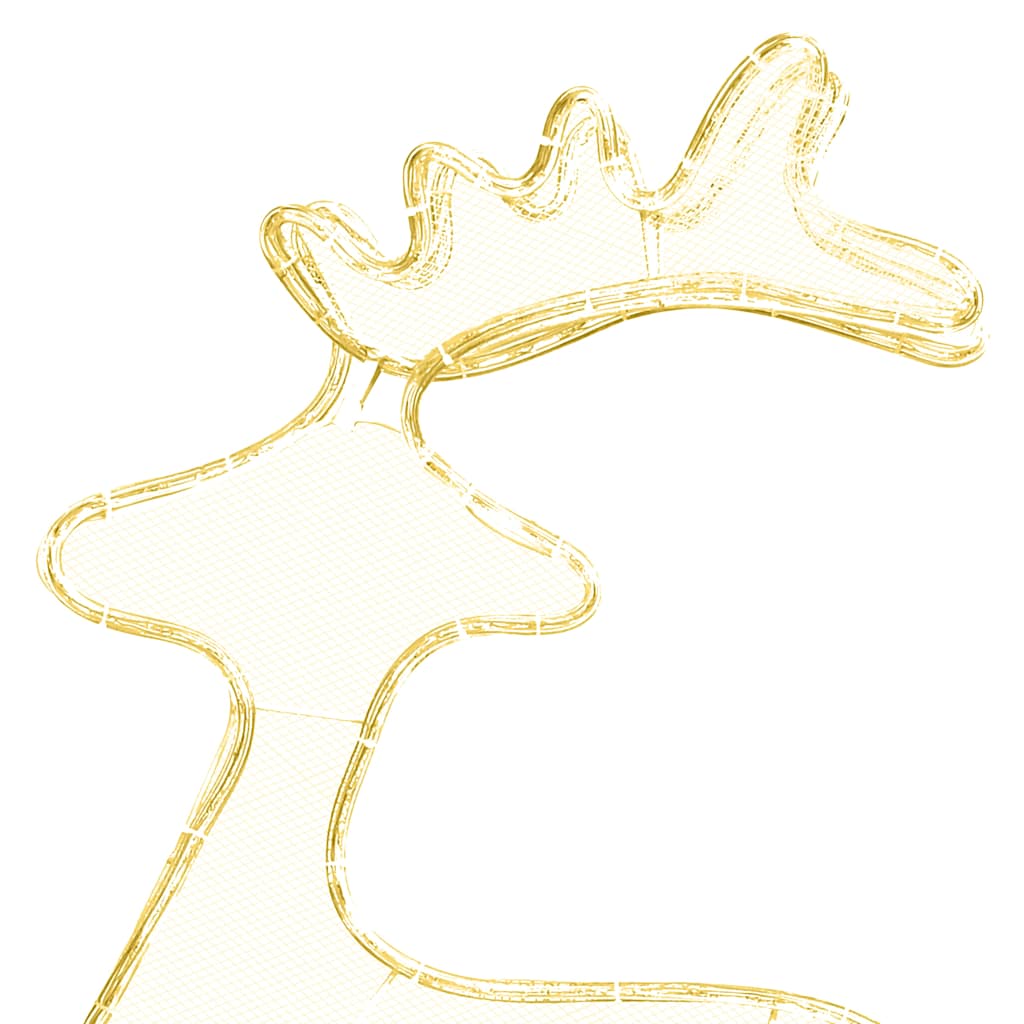 Rena decorativa Natal c/ malha de aço 306 luzes LED 60x24x89 cm