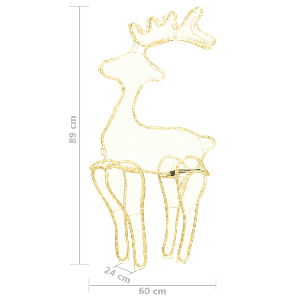 Rena decorativa Natal c/ malha de aço 306 luzes LED 60x24x89 cm