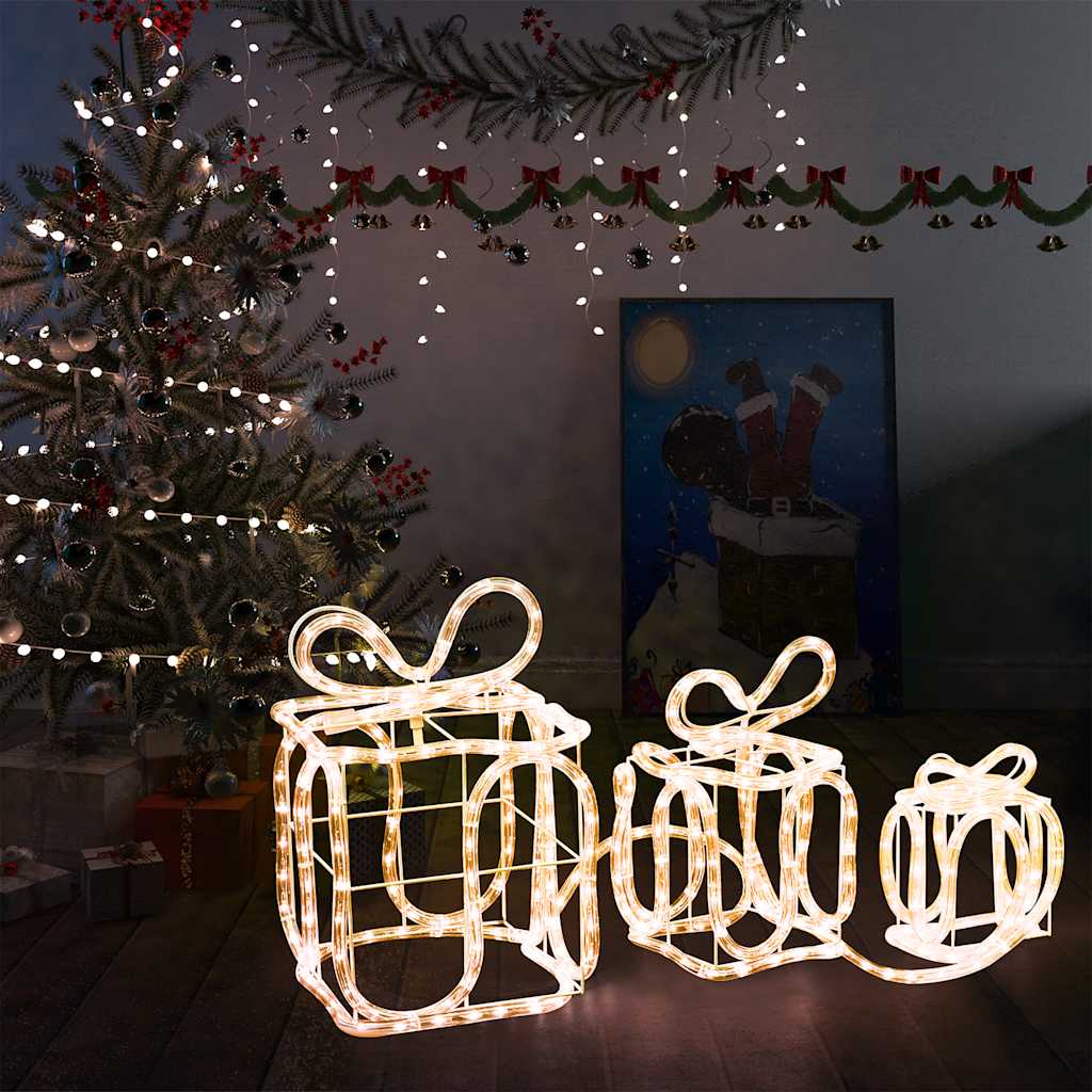 Caixas presente de Natal com 180 luzes LED interior/exterior