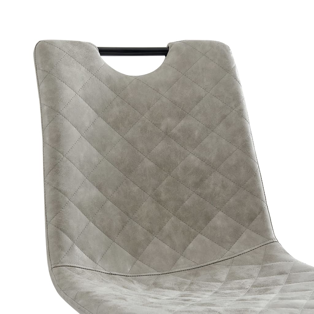 5 pcs conjunto de jantar couro artificial cinzento-claro