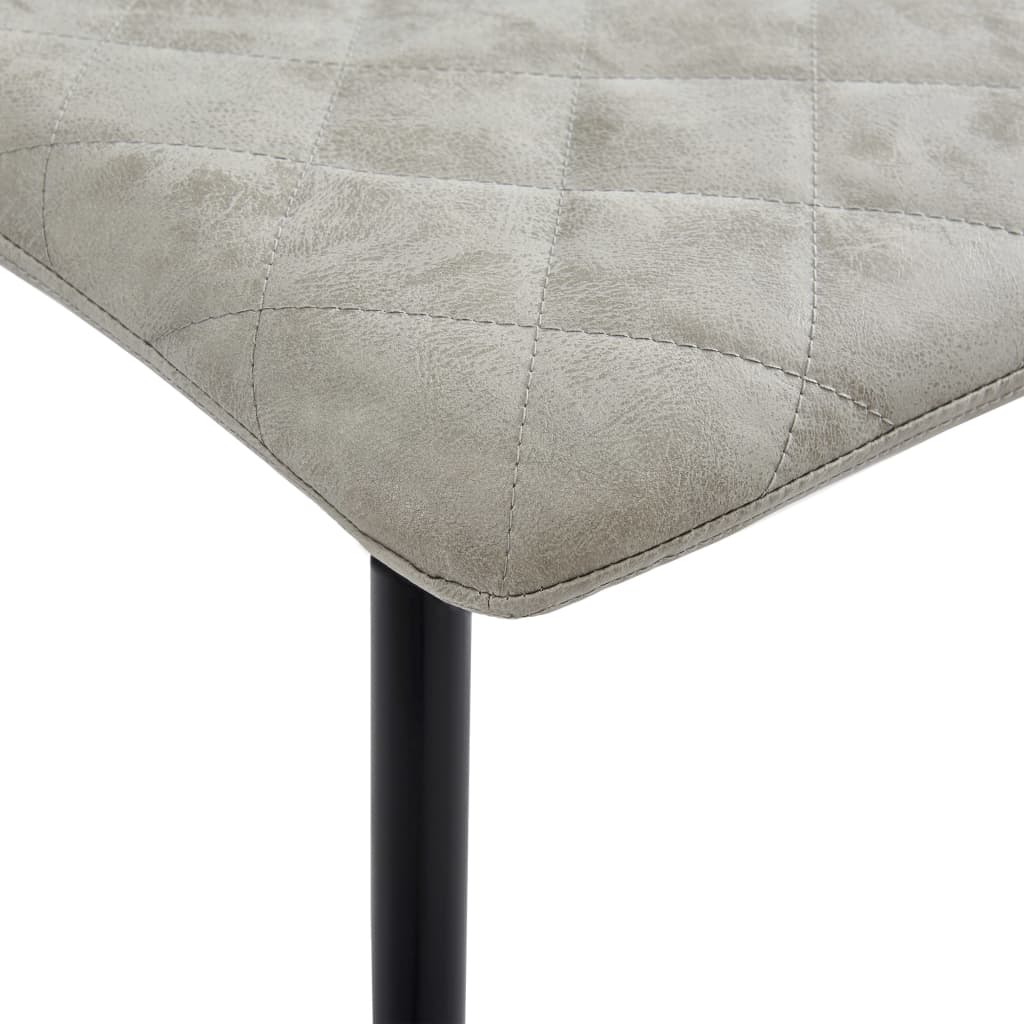 5 pcs conjunto de jantar couro artificial cinzento-claro