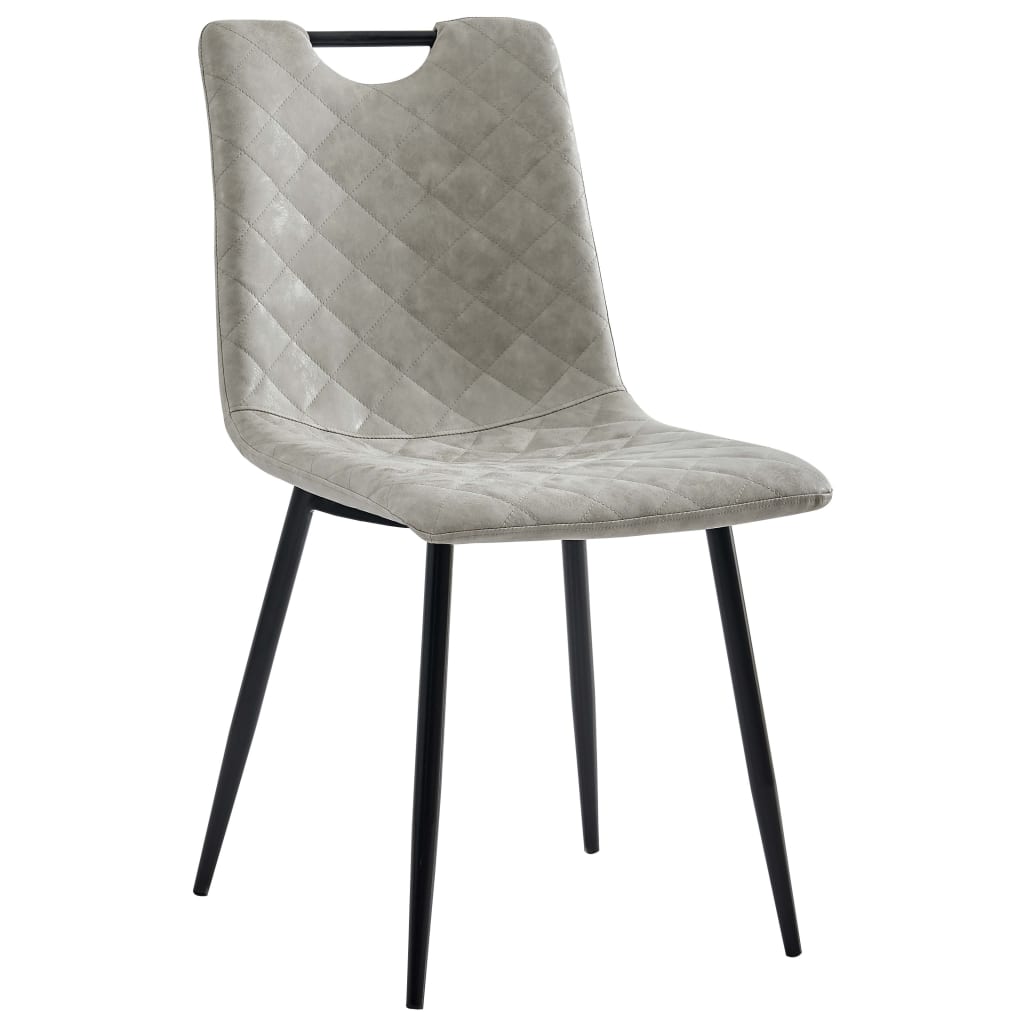 5 pcs conjunto de jantar couro artificial cinzento-claro