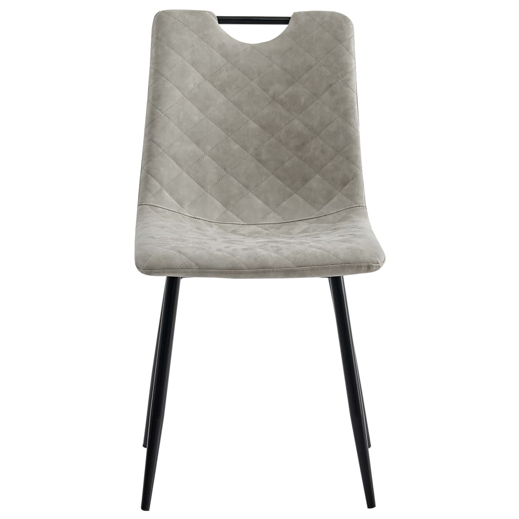 5 pcs conjunto de jantar couro artificial cinzento-claro