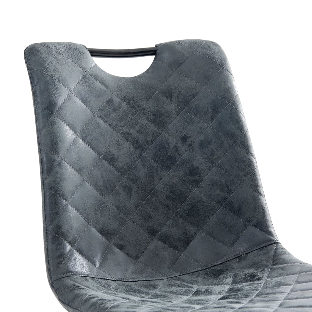 5 pcs conjunto de jantar couro artificial cinzento-claro