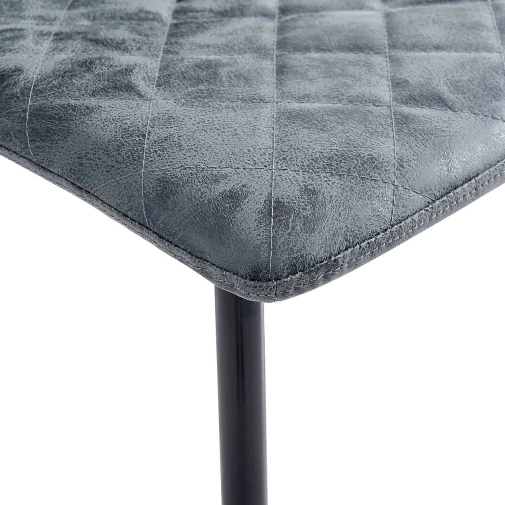 5 pcs conjunto de jantar couro artificial cinzento-claro