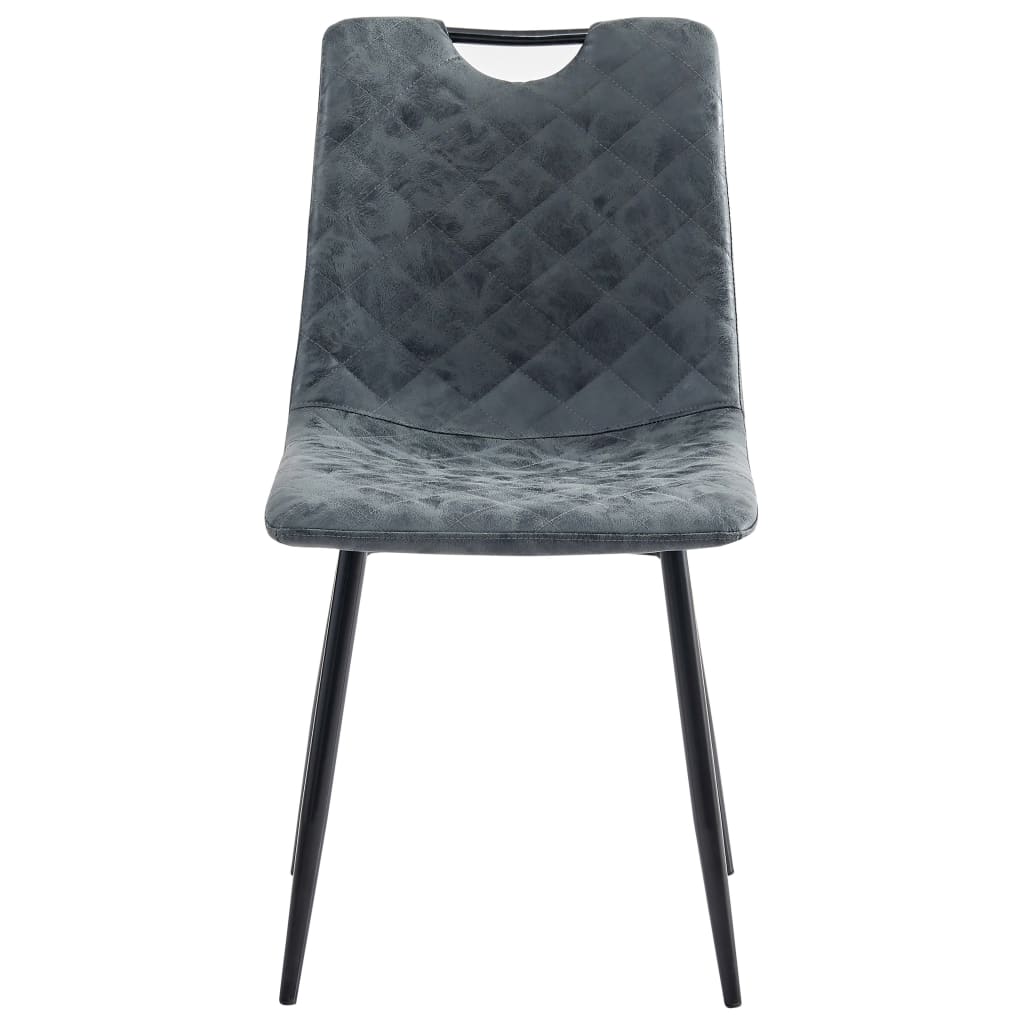 5 pcs conjunto de jantar couro artificial cinzento-claro