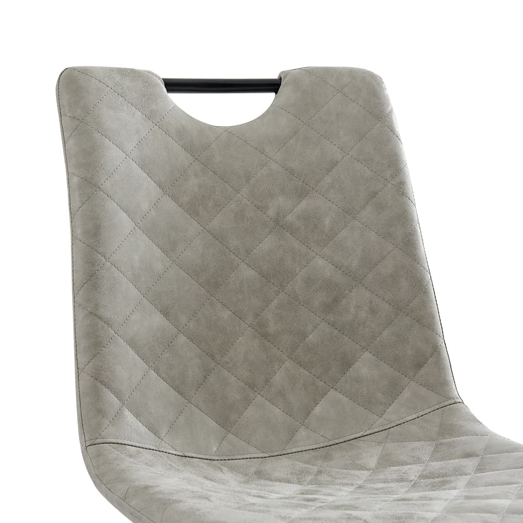 5 pcs conjunto de jantar couro artificial cinzento-claro