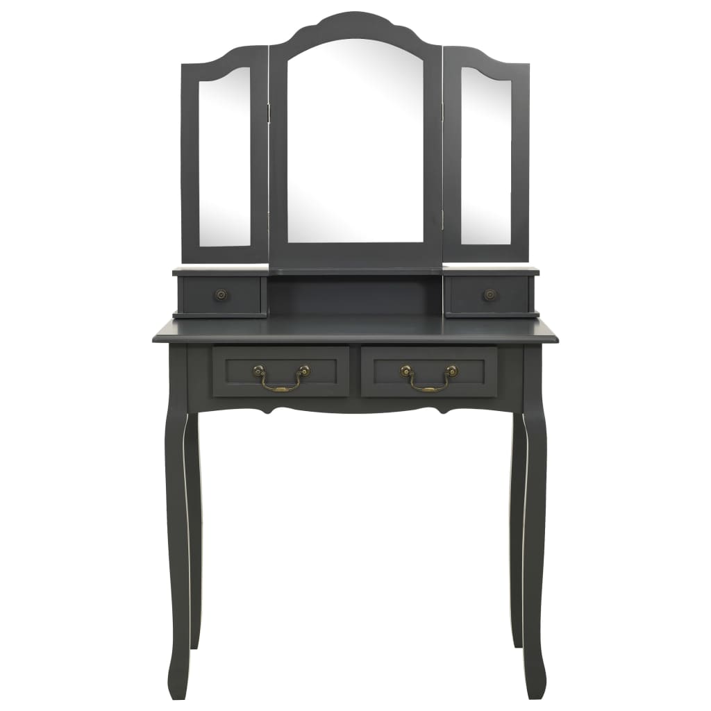 Conj. toucador com banco 80x69x141 cm madeira paulownia branco