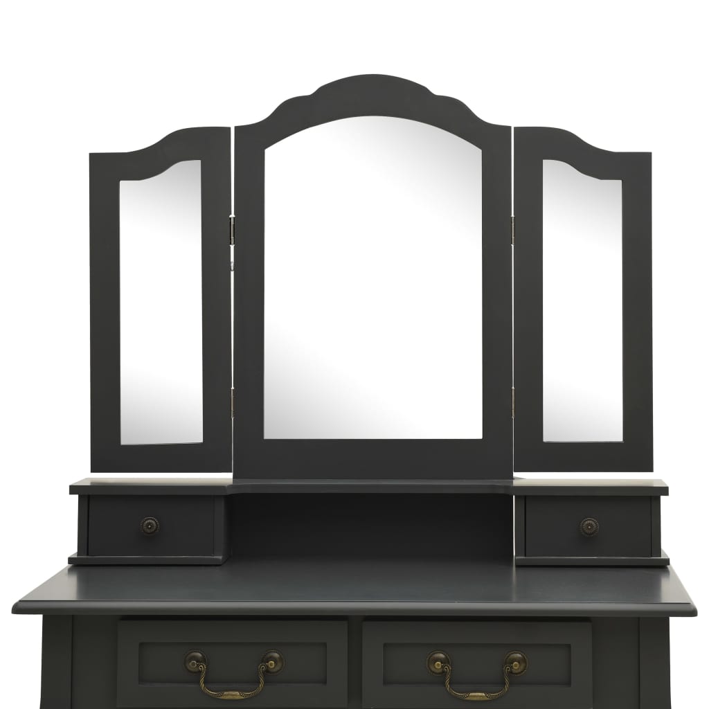 Conj. toucador com banco 80x69x141 cm madeira paulownia branco