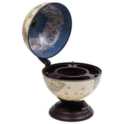 Garrafeira de mesa em forma de globo madeira de eucalipto verde