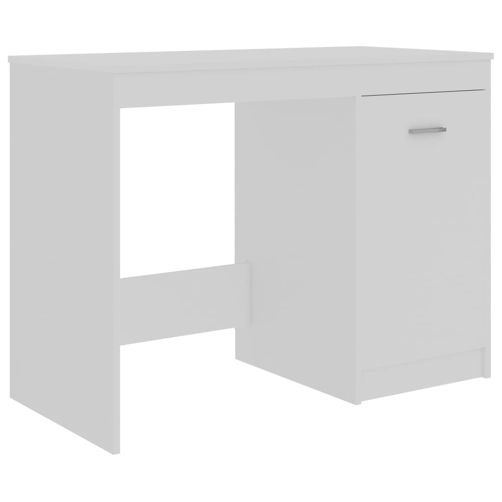 Secretária 140x50x76 cm contraplacado branco brilhante
