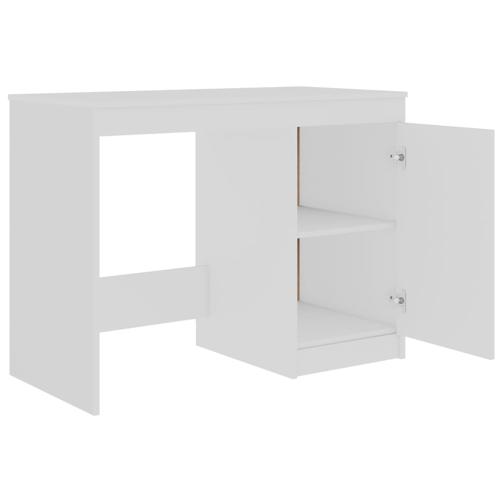 Secretária 140x50x76 cm contraplacado branco brilhante