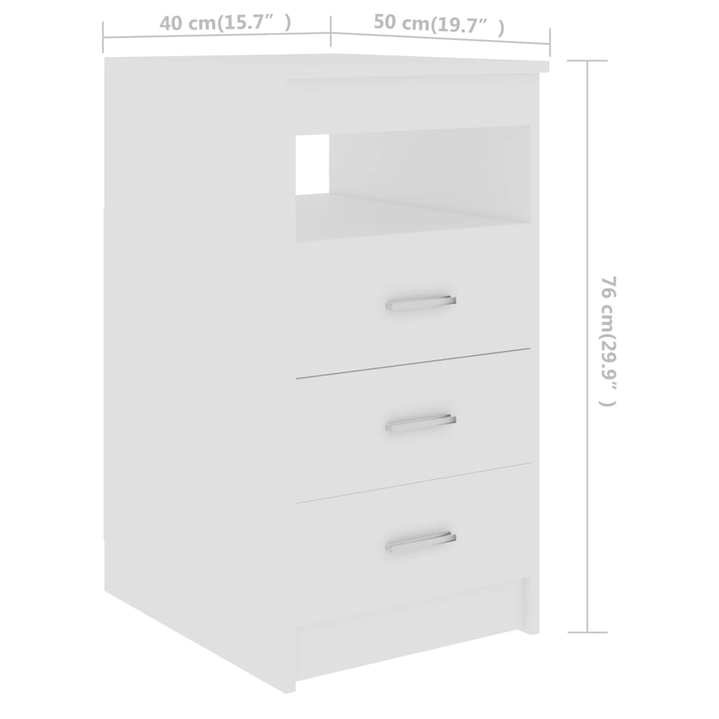 Secretária 140x50x76 cm contraplacado branco brilhante