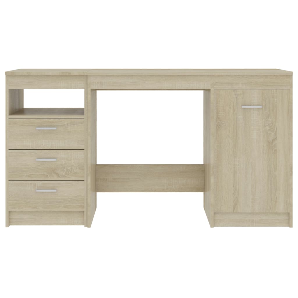 Secretária 140x50x76 cm contraplacado branco brilhante