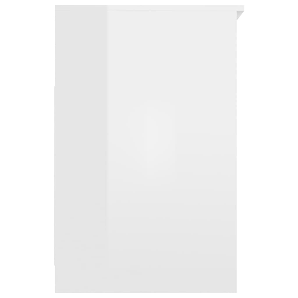 Secretária 140x50x76 cm contraplacado branco brilhante
