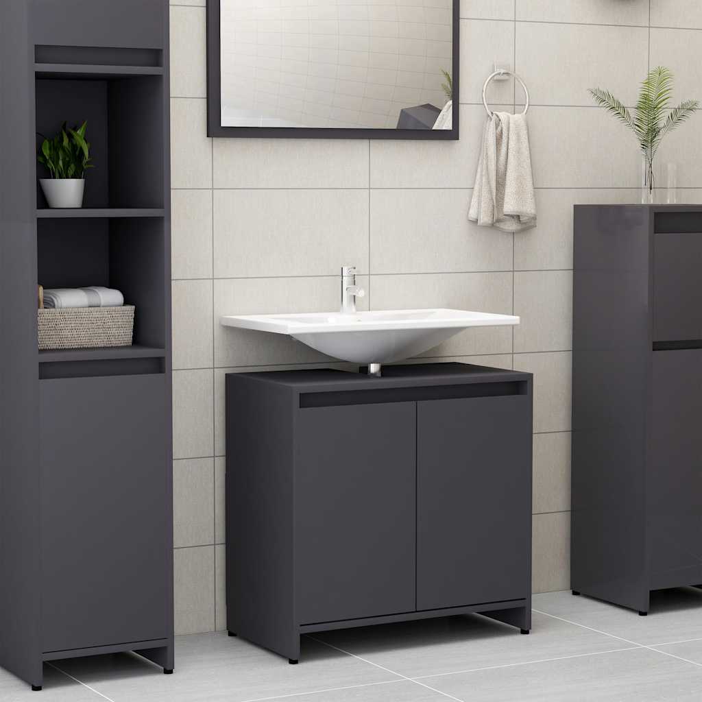 Armário casa de banho 60x33x61 cm contrapl. branco brilhante