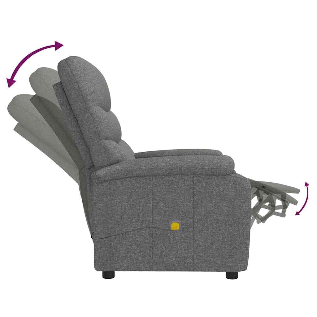 Poltrona de massagens tecido cinzento-escuro