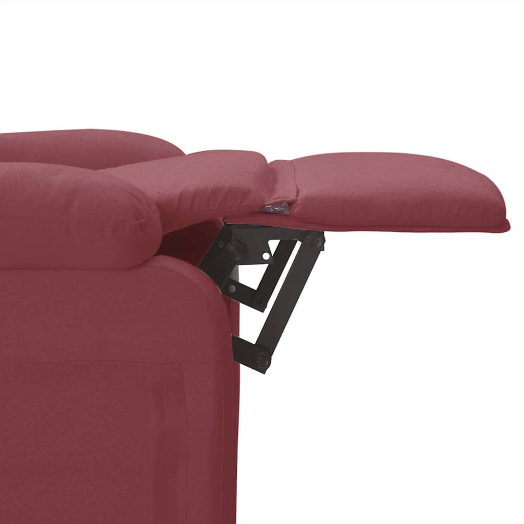 Poltrona de massagens elétrica reclinável tecido vermelho tinto