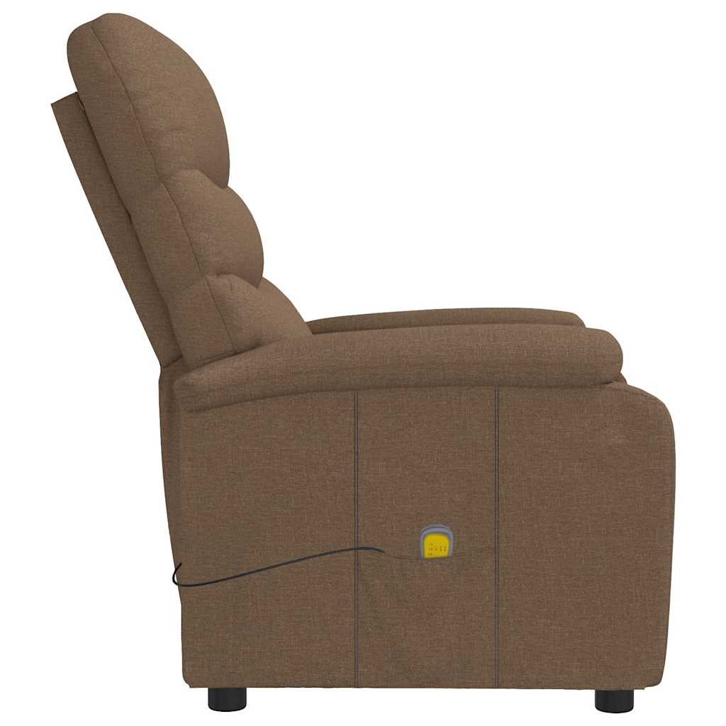 Poltrona de massagens reclinável tecido castanho