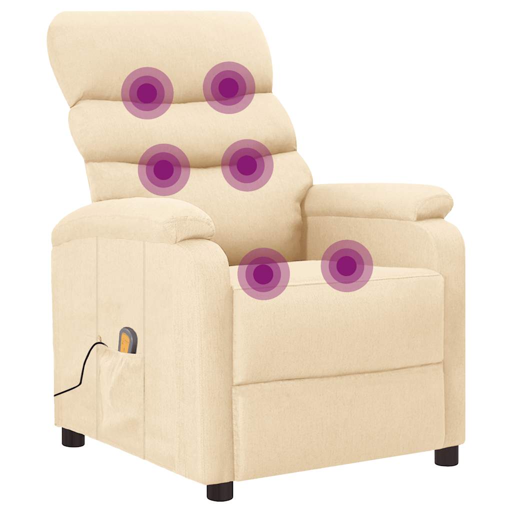 Poltrona de massagens tecido cor creme