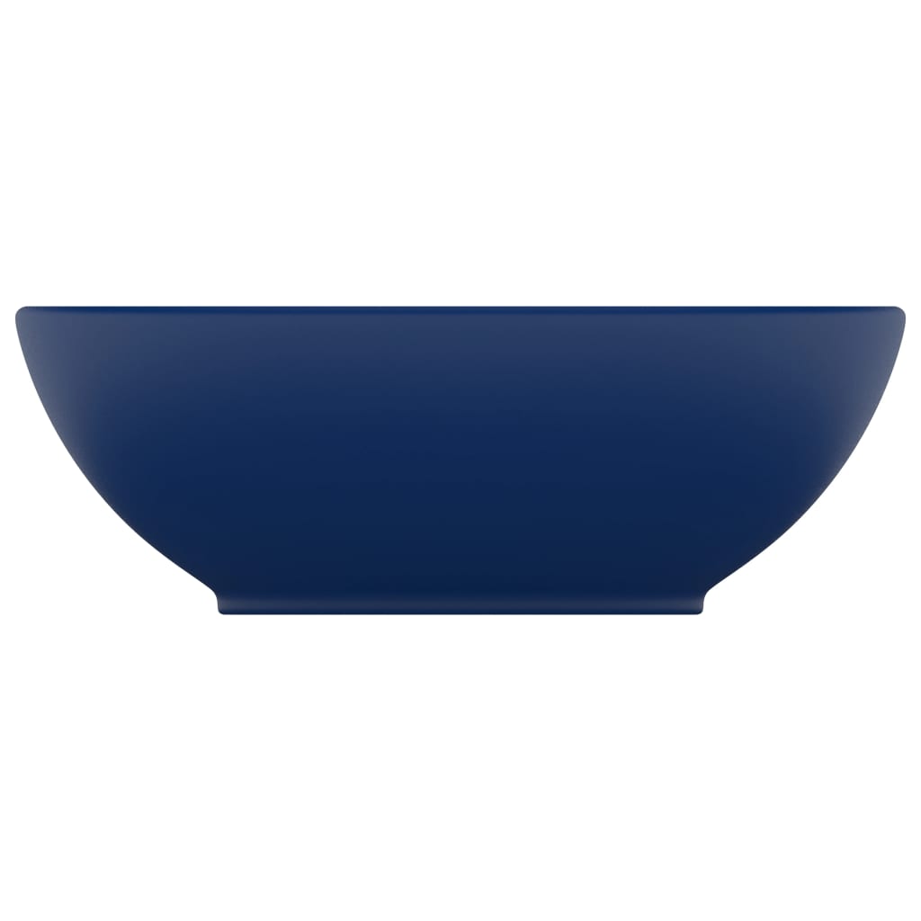 Lavatório luxuoso oval 40x33cm cerâmica azul-escuro mate
