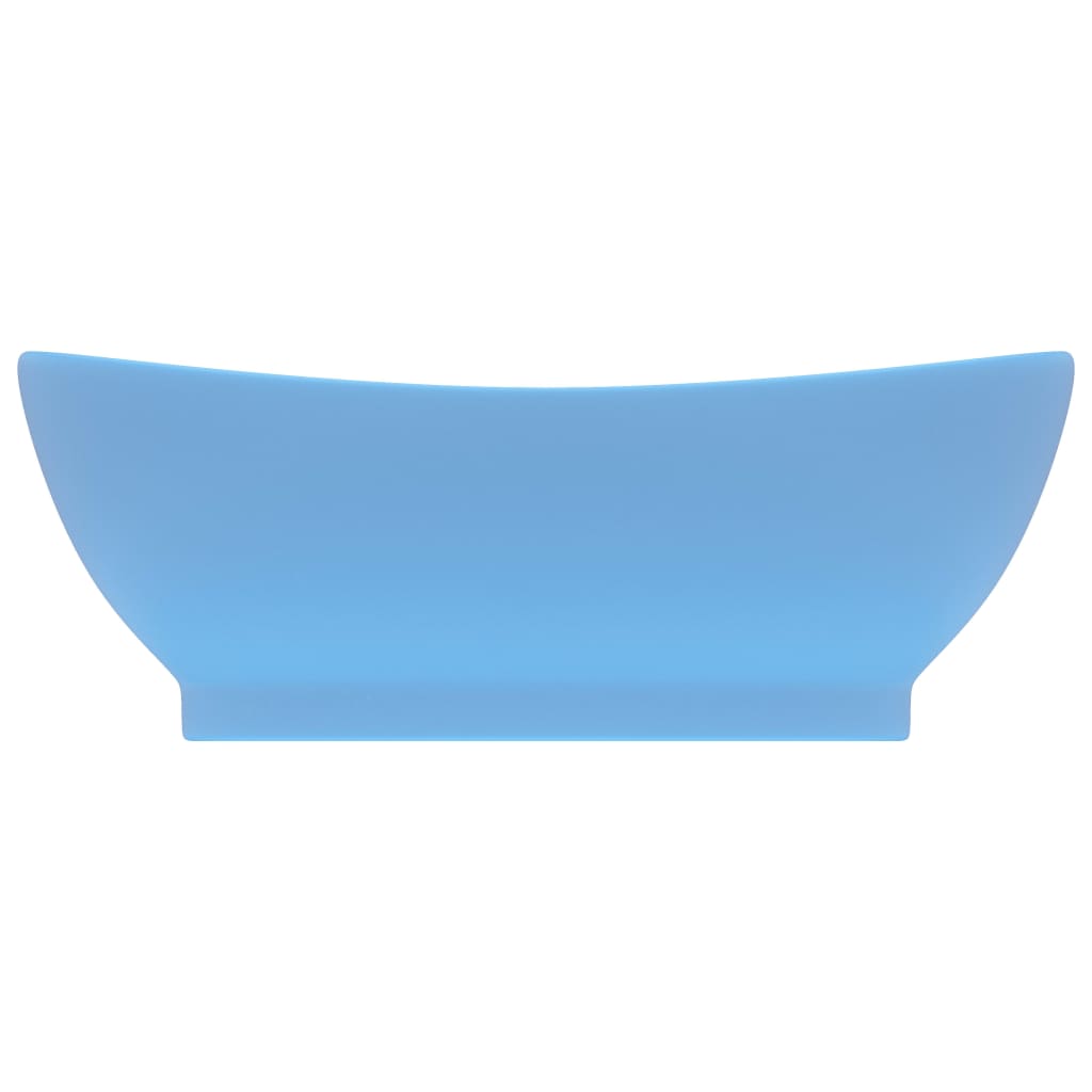 Lavatório luxuoso oval 58,5x39 cm cerâmica azul-claro mate