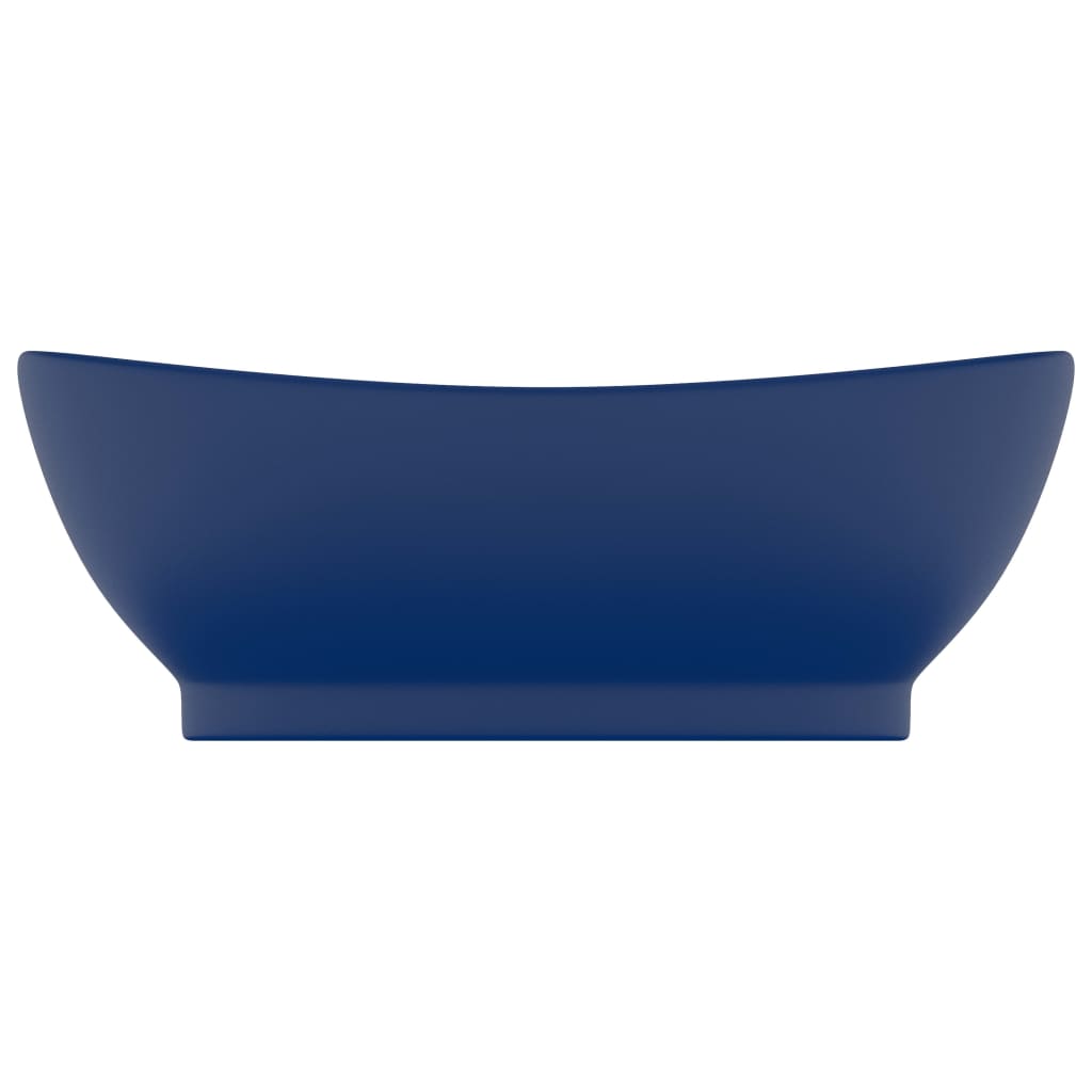 Lavatório luxuoso oval 58,5x39 cm cerâmica azul-escuro mate