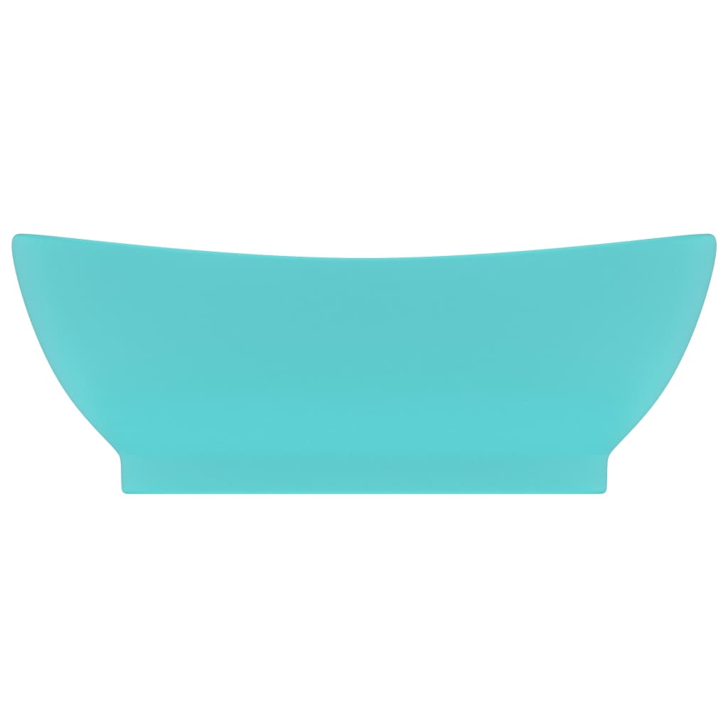 Lavatório luxuoso oval 58,5x39 cm cerâmica verde-claro mate