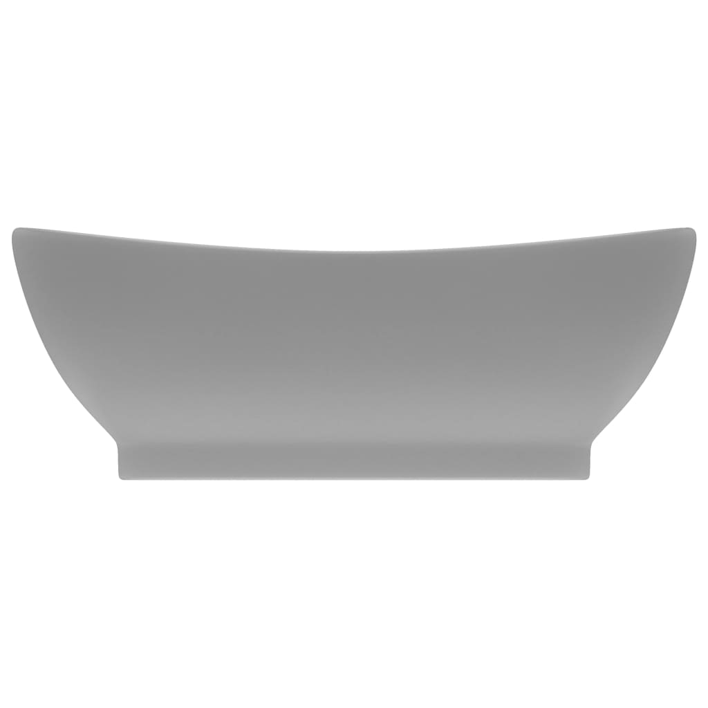 Lavatório luxuoso oval 58,5x39 cm cerâmica cinza-claro mate