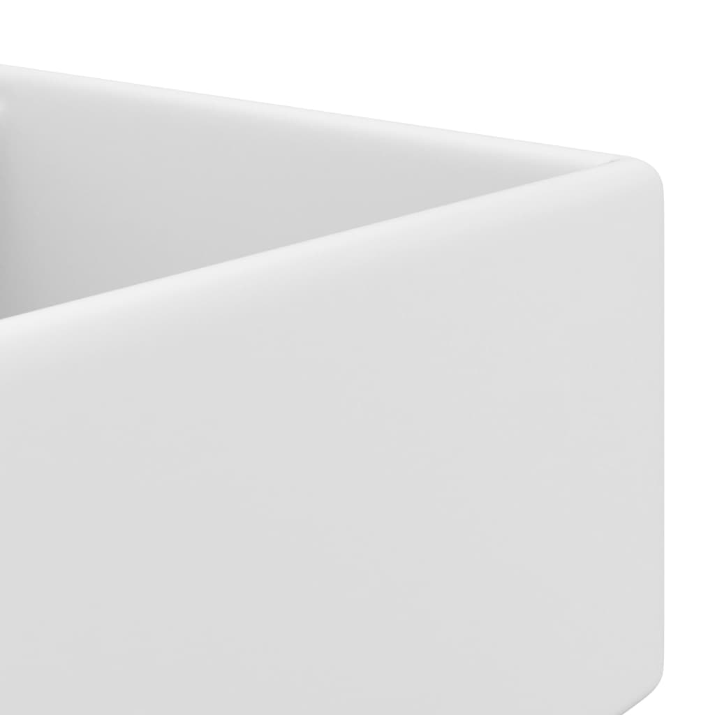 Lavatório luxuoso quadrado 41x41 cm cerâmica branco mate