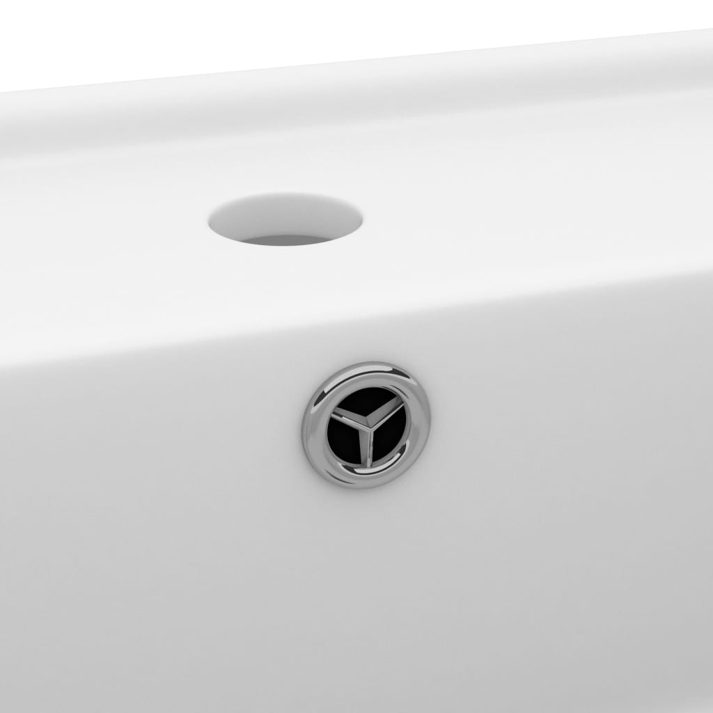 Lavatório luxuoso quadrado 41x41 cm cerâmica branco mate