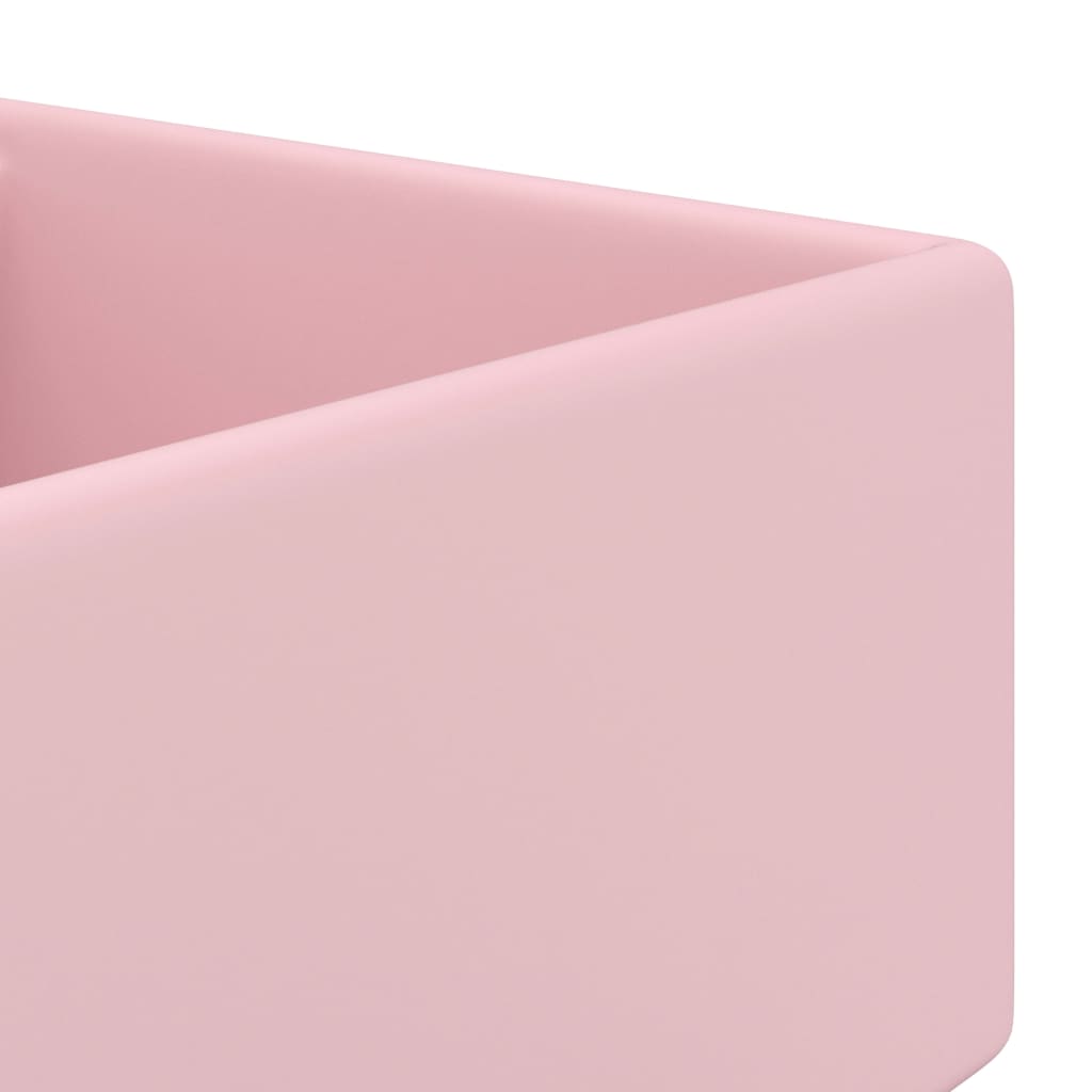 Lavatório luxuoso quadrado 41x41 cm cerâmica rosa mate