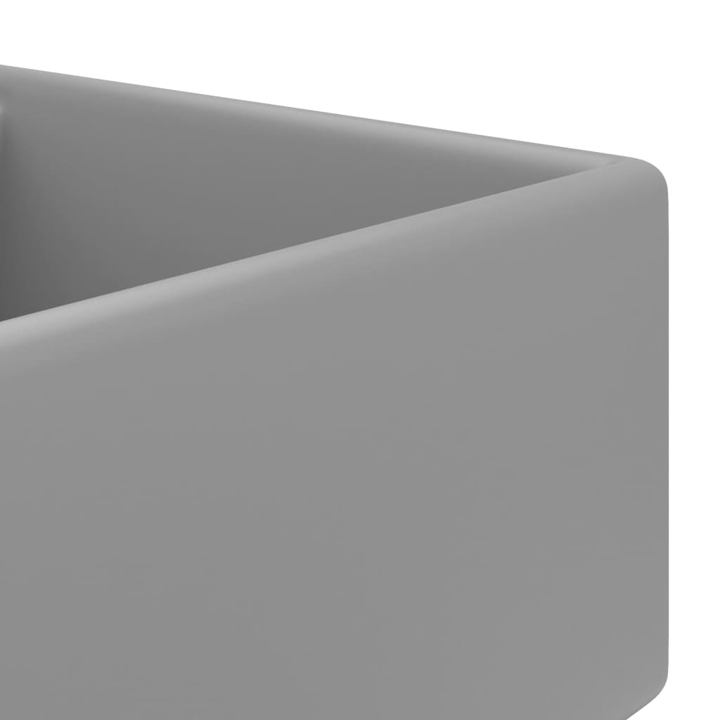 Lavatório luxuoso quadrado 41x41 cm cerâmica cinza-claro mate