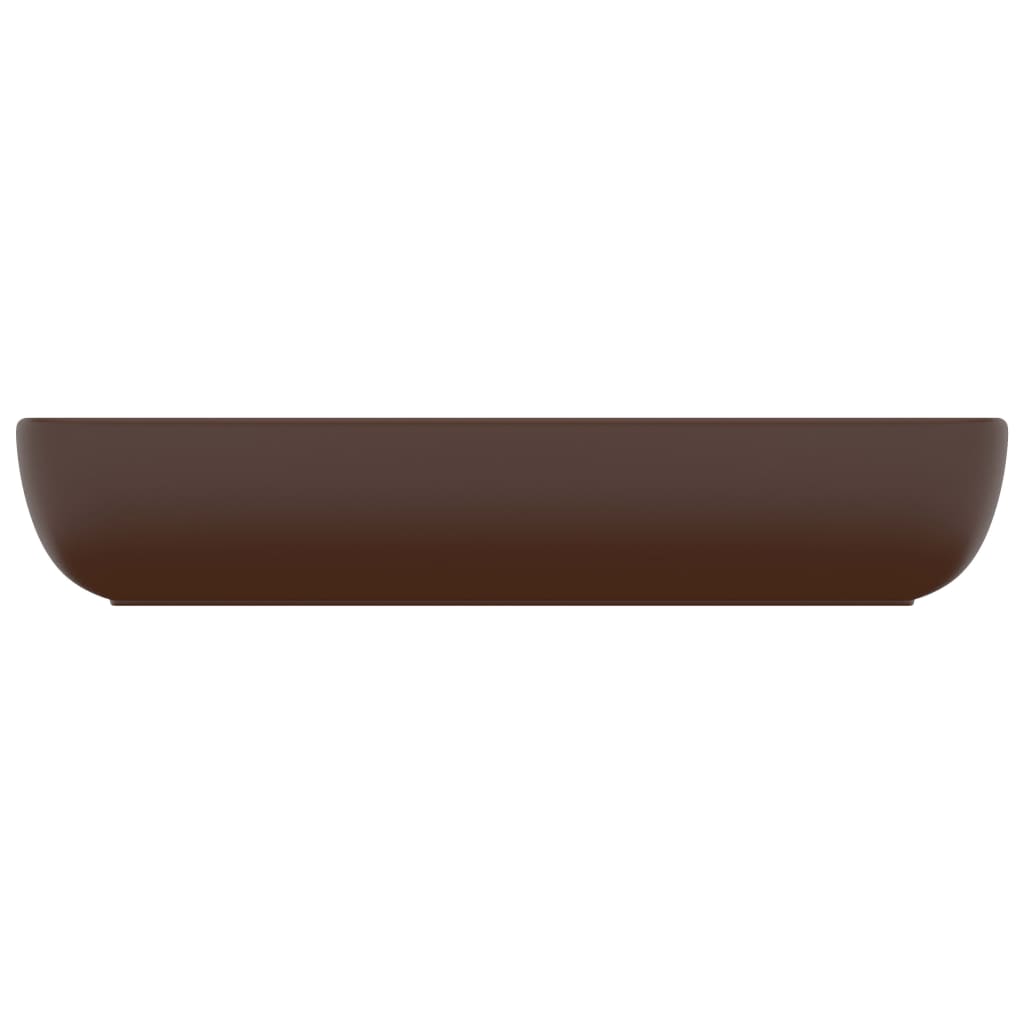 Lavatório luxuoso retangular 71x38 cm cerâmica castanho mate