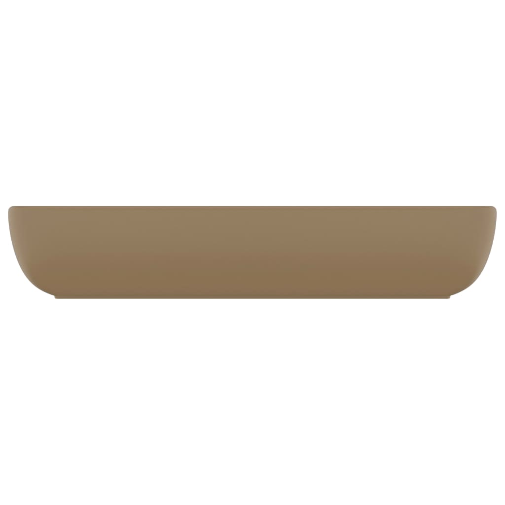 Lavatório luxuoso retangular 71x38 cm cerâmica creme mate