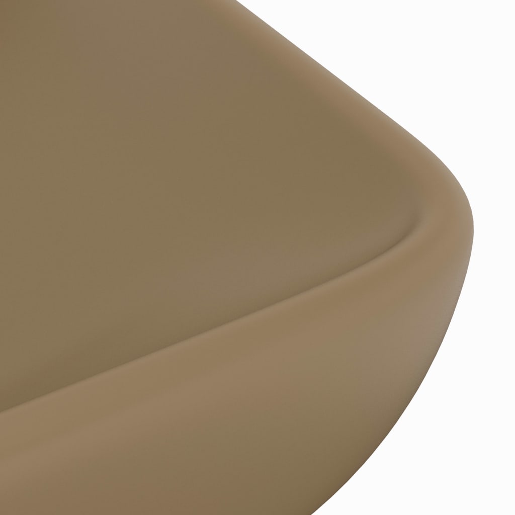 Lavatório luxuoso retangular 71x38 cm cerâmica creme mate