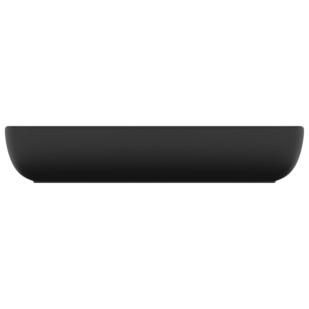 Lavatório luxuoso retangular 71x38 cm cerâmica preto mate