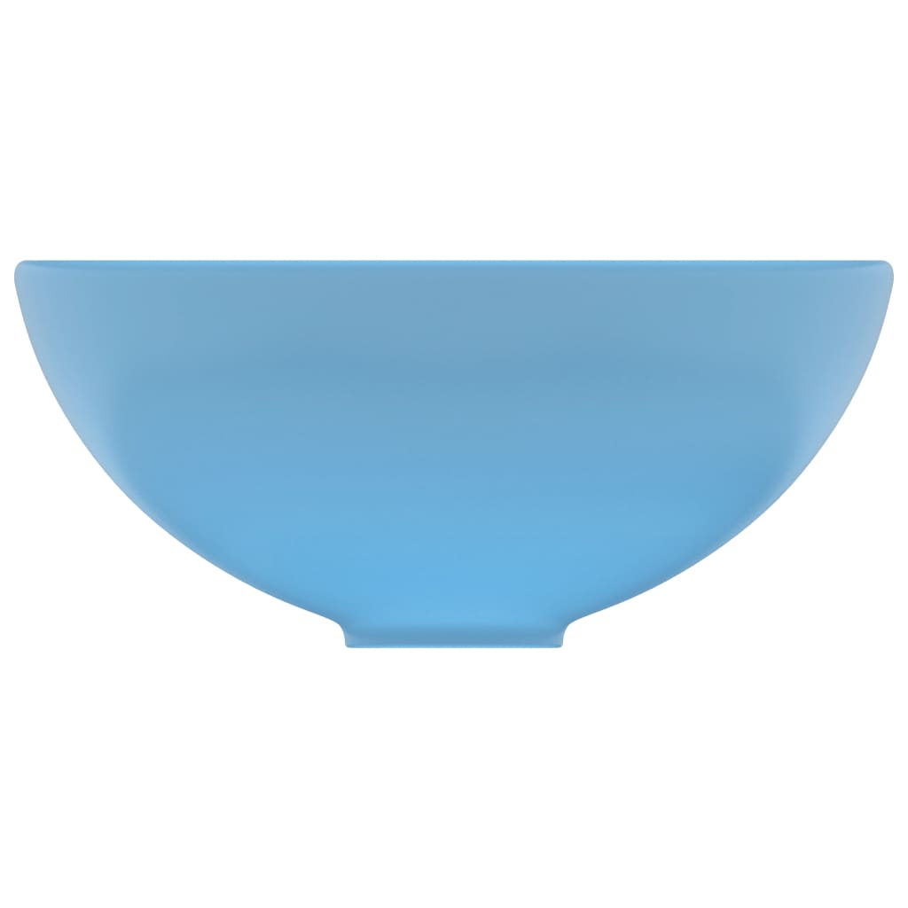 Lavatório WC luxuoso redondo 32,5x14cm cerâmica azul mate