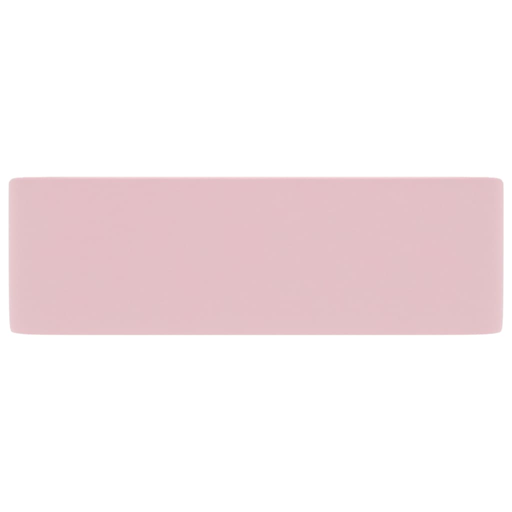 Lavatório luxuoso 41x30x12 cm cerâmica rosa mate