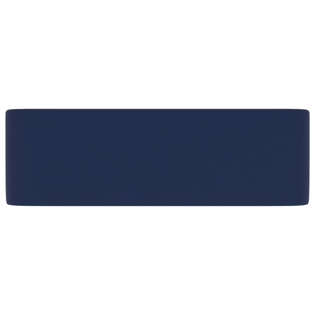 Lavatório luxuoso 41x30x12 cm cerâmica azul-escuro mate