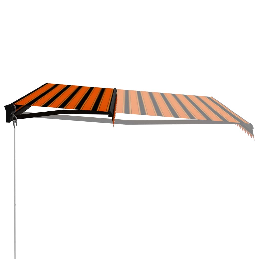 Toldo retrátil manual 450x300 cm laranja e castanho