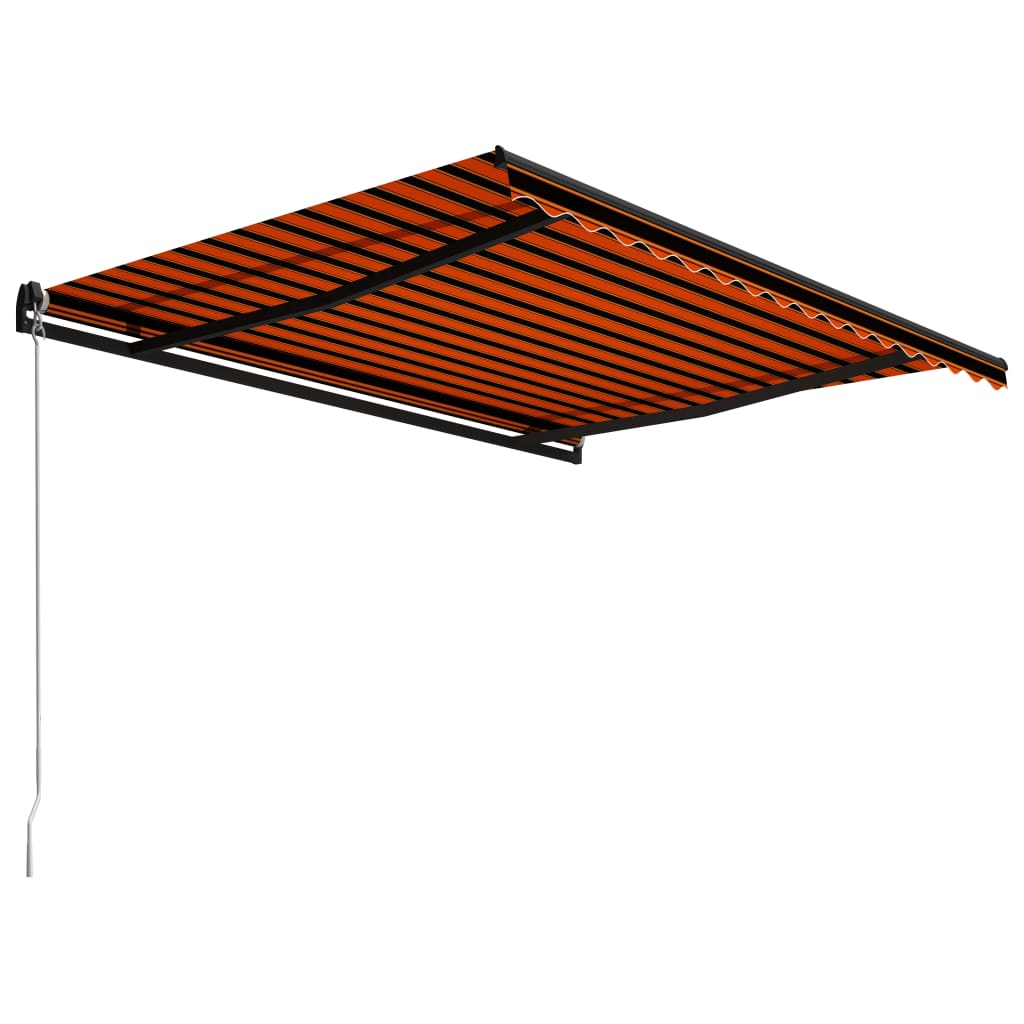 Toldo retrátil manual 450x300 cm laranja e castanho