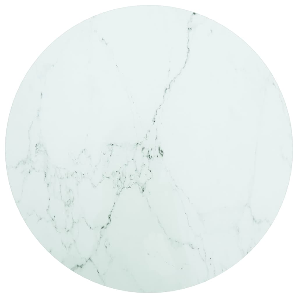 Tampo mesa Ø60x0,8 cm vidro temperado design mármore branco