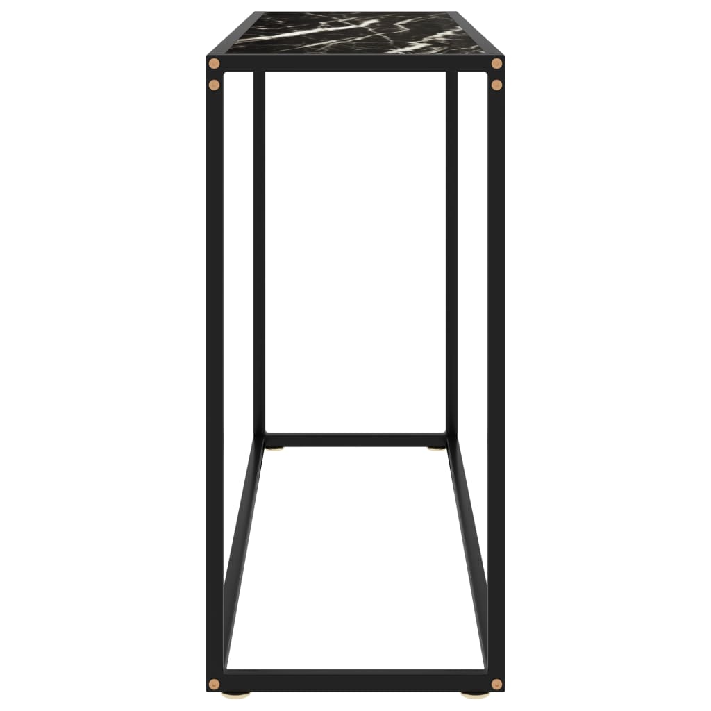 Mesa consola 100x35x75 cm vidro temperado preto