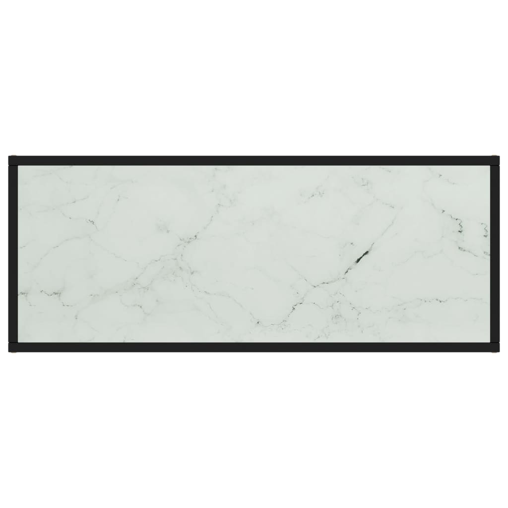 Móvel de TV 100x40x40 cm vidro mármore branco