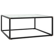 Mesa de centro 80x80x35 cm vidro mármore branco