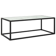 Mesa de centro 100x50x35 cm vidro mármore branco
